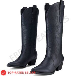 Brand New Rollda Boots 7.5 Black Cowboy